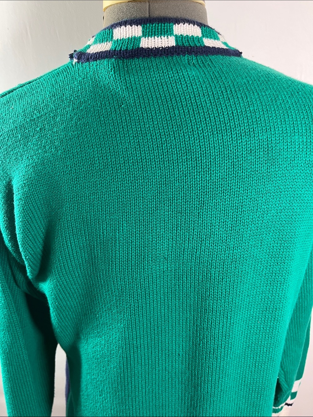 HKA golf themed knit cardigan sweater colorblock & golf graphic details size S - Picture 7 of 8